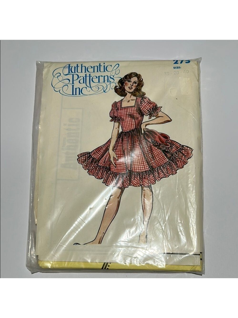Square dance vintage pattern. Authentic Patterns Inc. size 18-20-40. Uncut
